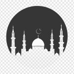 فایل لایه باز تصویر مسجد با هلال ماه