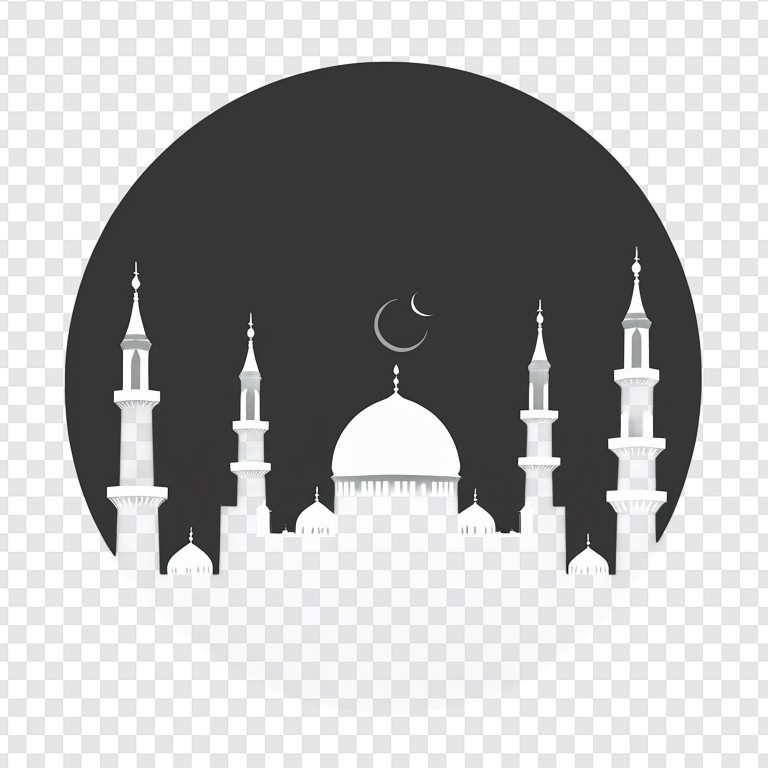 فایل لایه باز تصویر مسجد با هلال ماه