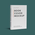 فایل لایه باز موکاپ جلد سخت کتاب با پس زمینه سبز