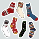 وکتور برچسب جوراب با رنگ های مختلف