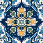 عکس باکیفیت از الگوی گل دار کاشی