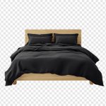 فایل لایه باز تختخواب با روتختی مشکی