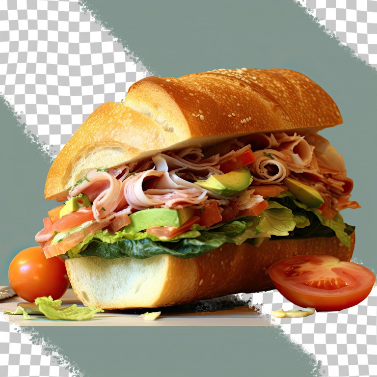 فایل لایه باز تصویر ساندویچ ژامبون با گوجه