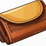 وکتور تصویر کارتونی کیف پول چرم قهوه ای