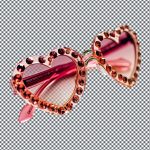 فایل لایه باز عینک صورتی قلبی