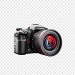 فایل لایه باز دوربین عکاسی در پس زمینه شفاف