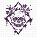 فایل لایه باز اسکلت با گل رز