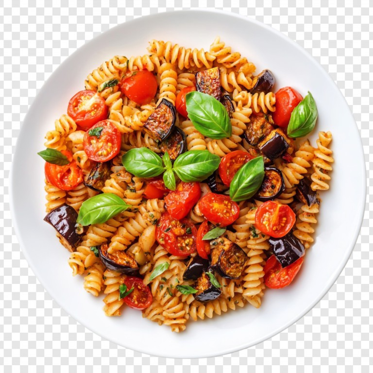 فایل لایه باز بشقاب پاستا با سبزیجات