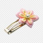 فایل لایه باز گیر سر گلدار رنگ صورتی