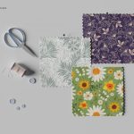 فایل لایه باز موکاپ پارچه های مربعی برش خورده