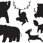 وکتور سیلوئت حیوانات جنگل