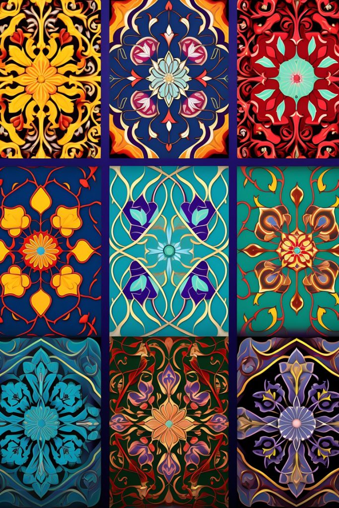 وکتور پترن نقوش هندسی در معماری ایرانی