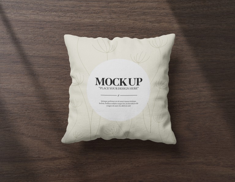 فایل لایه باز موکاپ کوسن با پس زمینه تیره