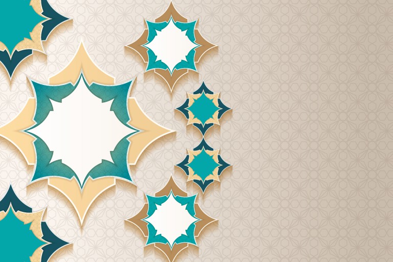 فایل لایه باز گلهای سه بعدی نماد ماه رمضان