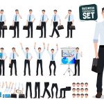 وکتور مجموعه شخصیت‌های مختلف مرد در کسب و کار