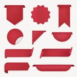 وکتور برچسب های مختلف رنگ قرمز