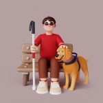 فایل لایه باز شخصیت کارتونی مرد نابینا با سگ فایل لایه باز شخصیت کارتونی مرد نابینا با سگ