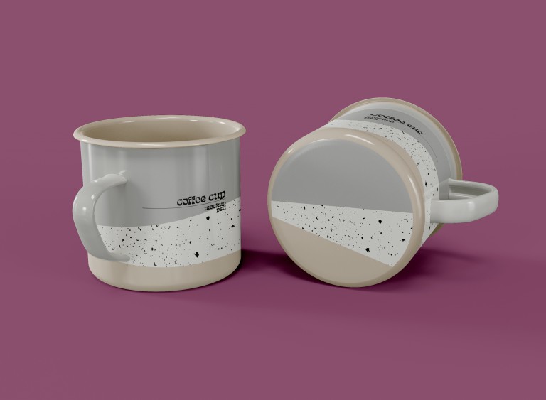 فایل لایه باز موکاپ طرح لیوان دسته دار سرامیکی
