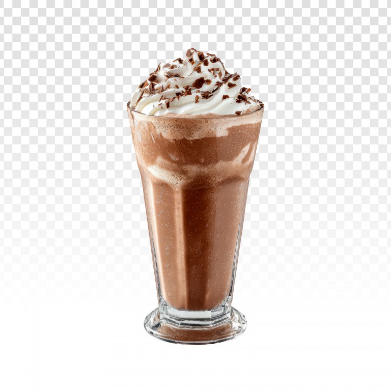 فایل لایه باز میلک شیک شکلاتی خوشمزه با خامه