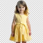 فایل لایه باز  تصویر دختر بچه با لباس زرد