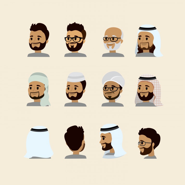 وکتور تصویر مرد عرب در سنین مختلف