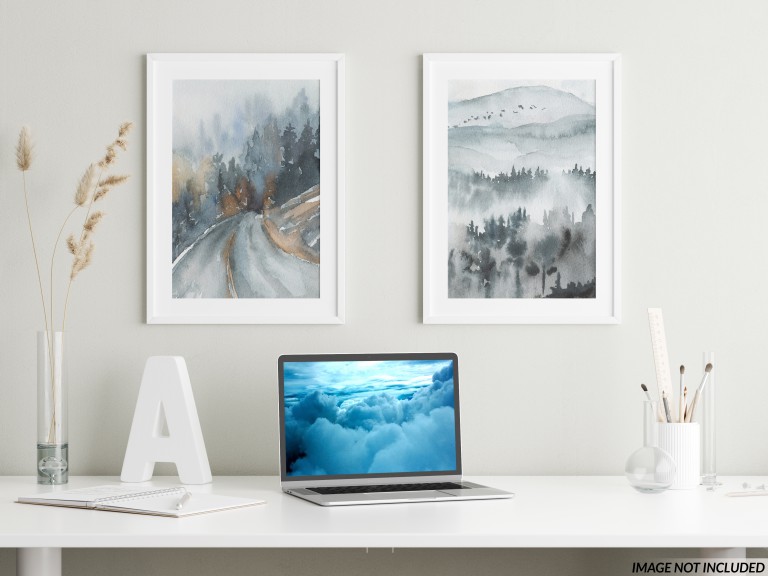 فایل لایه باز موکاپ قاب و لپ تاپ