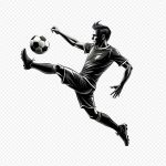فایل لایه باز سیلوئت بازیکن بازیکن فوتبال