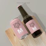 فایل لایه باز موکاپ شیشه و قوطی نوشیدنی