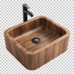 فایل لایه باز روشویی دیواری چوبی