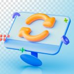 فایل لایه باز تصویر سه بعدی مانیتور