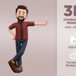 فایل لایه باز کاراکتر کارتونی مرد درحال لبخند زدن و ژست گرفتن فایل لایه باز کاراکتر کارتونی مرد درحال لبخند زدن و ژست گرفتن