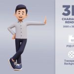 فایل لایه باز شخصیت کارتونی درحال لبخند زدن طرح سه بعدی فایل لایه باز شخصیت کارتونی درحال لبخند زدن طرح سه بعدی
