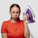 فایل لایه باز زن جوان اتو به دست و ناراحت فایل لایه باز زن جوان اتو به دست و ناراحت