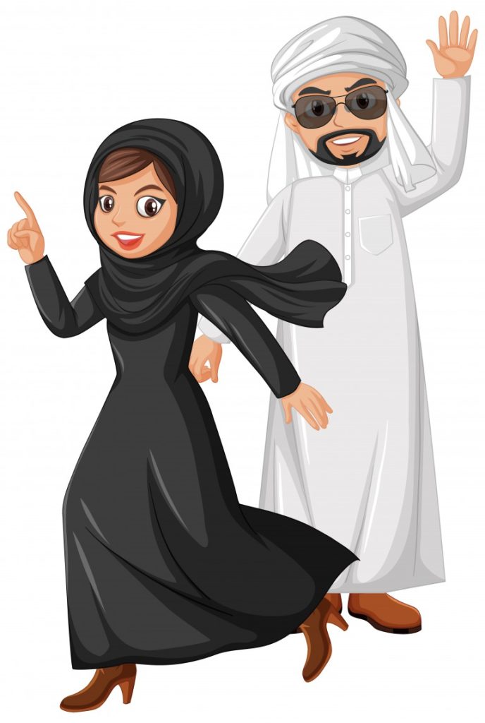 وکتور تصویر رقص زن مرد عرب