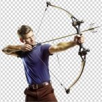 فایل لایه باز مرد نگهدارنده تیر کمان آماده شلیک