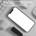 فایل لایه باز موکاپ اسکرین موبایل از نمای بالا فایل لایه باز موکاپ اسکرین موبایل از نمای بالا