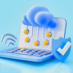 فایل لایه باز تصویر مفهومی کار با لپ تاپ