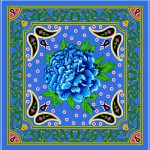 فایل لایه باز طرح هنری گل رنگ آبی با طراحی حرفه ای