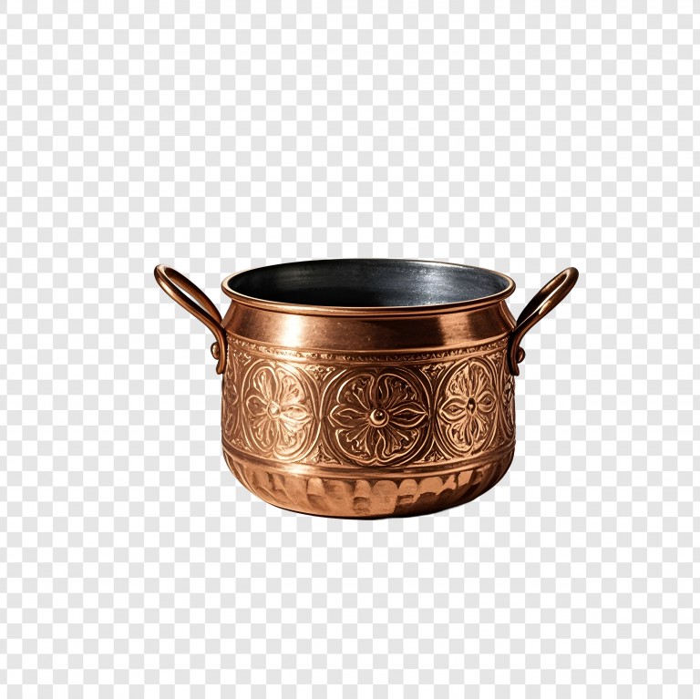 فایل لایه باز دیگ کار شده دسته دار مسی