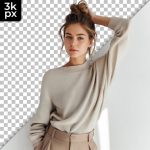فایل لایه باز زن درحال نگاه کردن به دوربین فایل لایه باز زن درحال نگاه کردن به دوربین