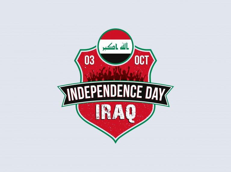 وکتور لوگو تیم طرح پرچم عراق و 3 اکتبر