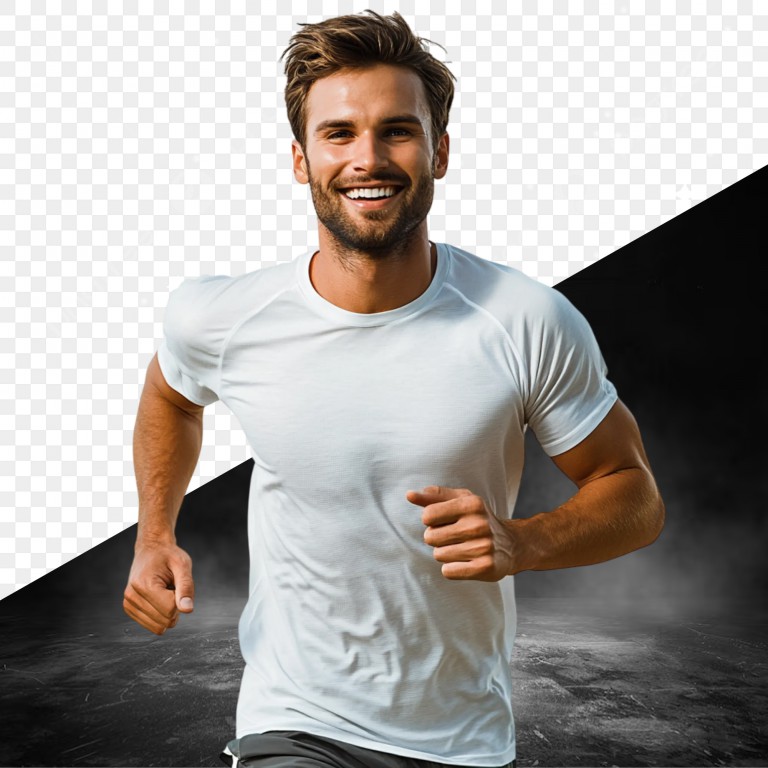 فایل لایه باز مرد ورزشکار در حال دویدن
