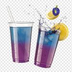 فایل لایه باز نوشیدنی رنگارنگ بنفش آبی با تکه لیمو