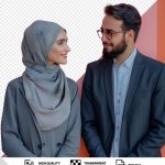 فایل لایه باز تصویر زن و مرد جوان در کنار هم