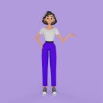 فایل لایه باز تصویر کارتونی دختر جوان ایستاده فایل لایه باز تصویر کارتونی دختر جوان ایستاده