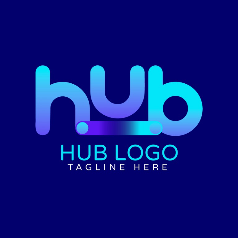 وکتور لوگو طرح اولیه hub رنگارنگ