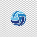 فایل لایه باز نماد آبی توپ والیبال