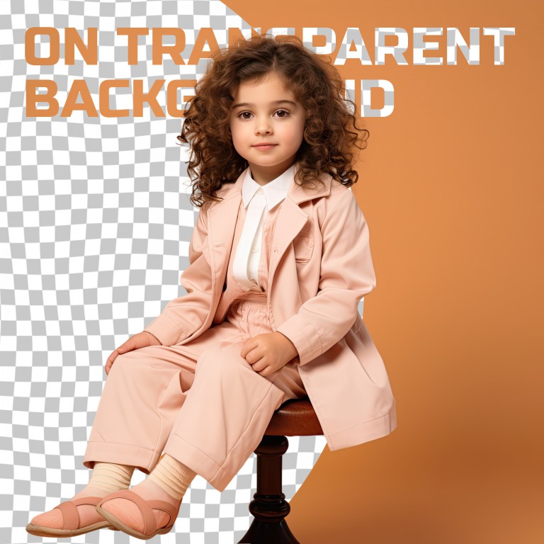 فایل لایه باز دختر بچه نشسته روی صندلی