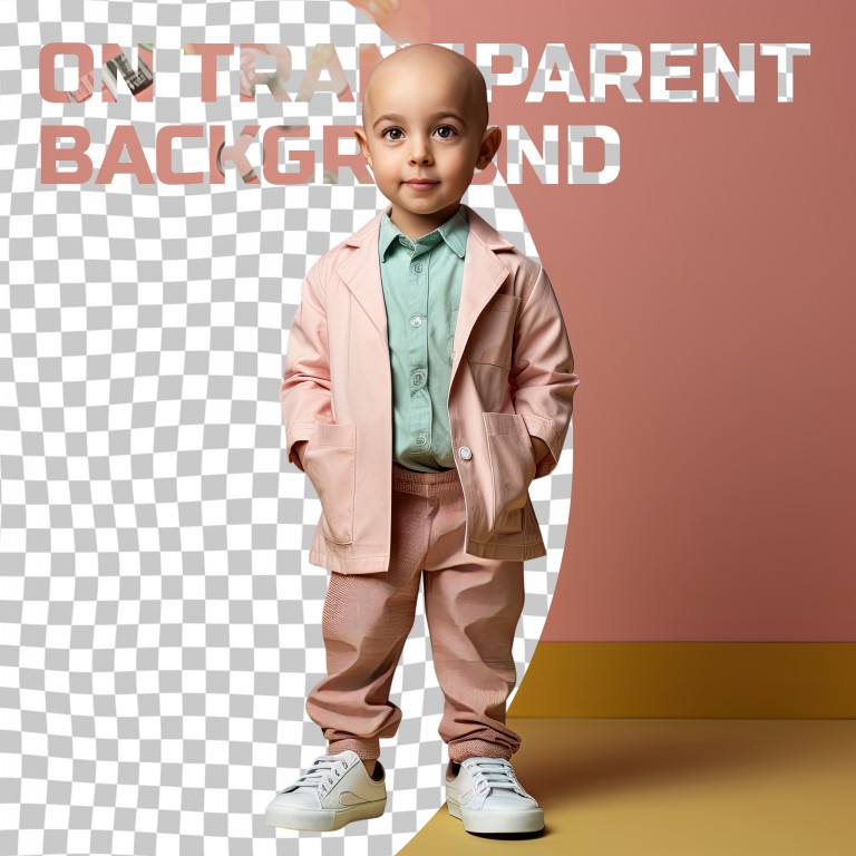 فایل لایه باز پسر بچه با کت صورتی