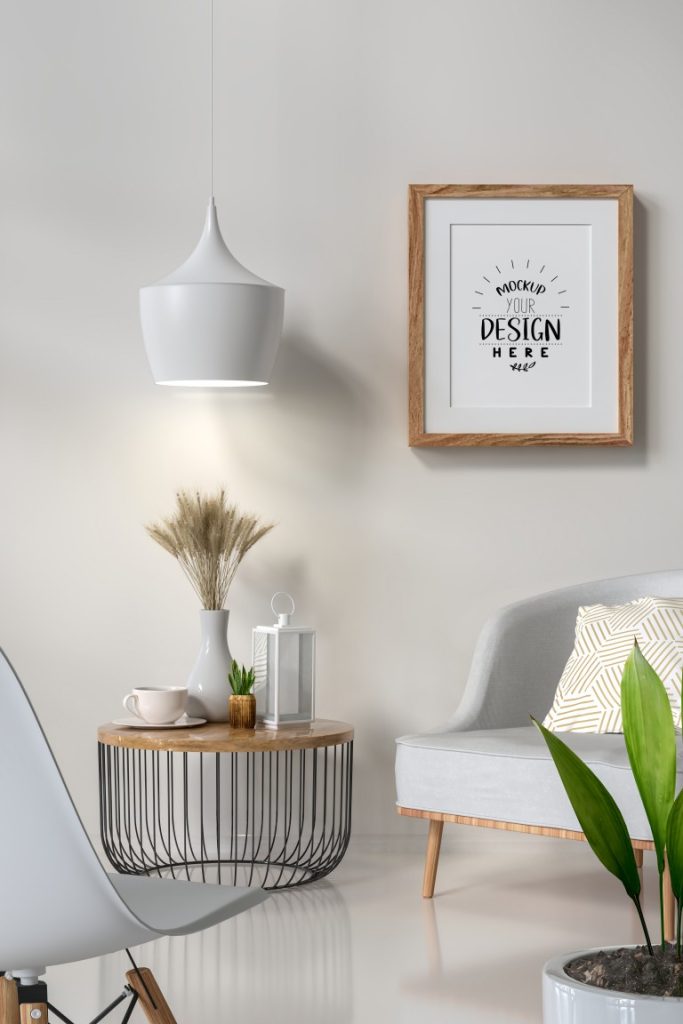 فایل لایه باز موکاپ قاب عکس با فضای خانه